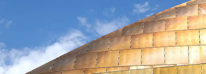 Copper bars used in architecture.